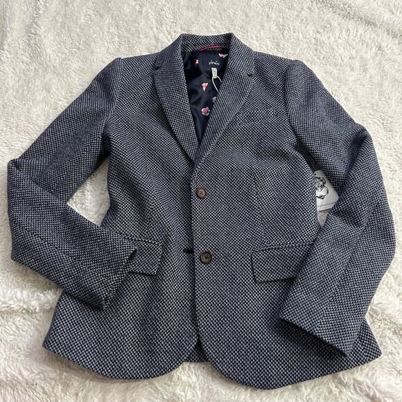 Joules Jackets & Blazers - NWT Joules Juliane Blazer Womens French Navy Blue Cotton Size 2 Business/Preppy